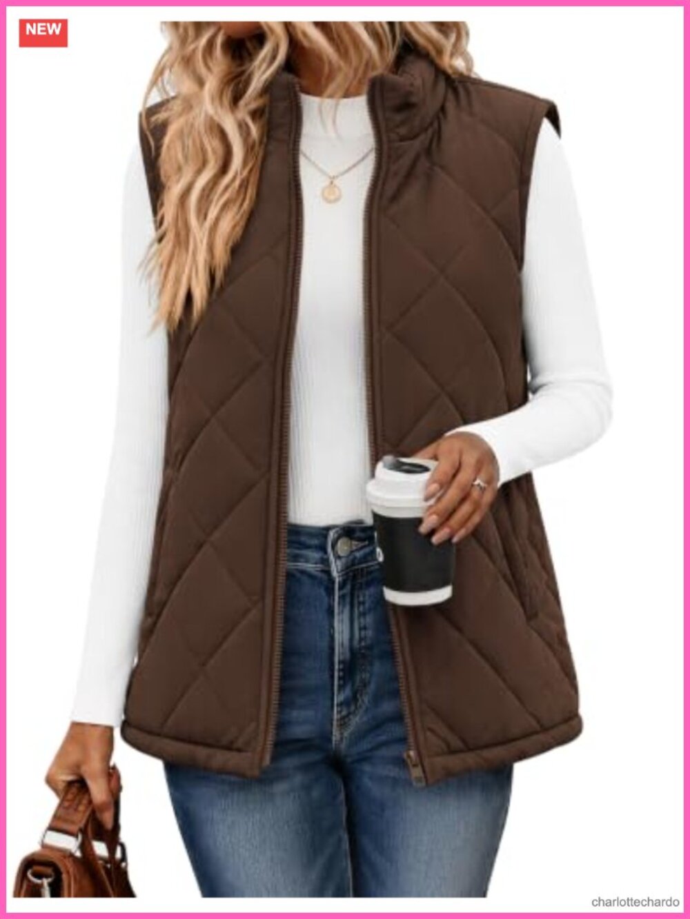 Zeagoo Womens Quilted Puffer Vest Zip Up Sleeveless Jacket Fall Winter